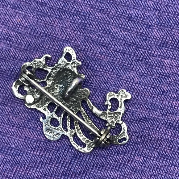 Vintage Sterling Silver Art Nouveau Brooch of Bohemian Lady - Picture 3 of 8